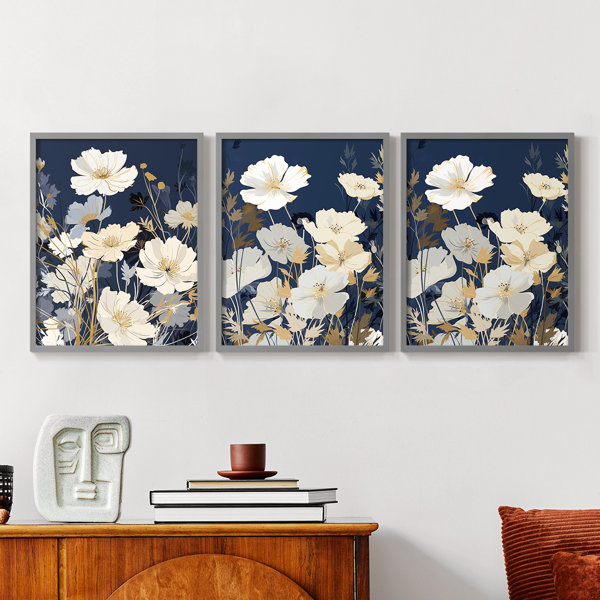 Winston Porter Floral StudySeriesCXXVIIISet Of 3 Framed Giclee Prints